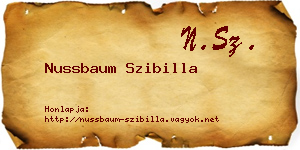 Nussbaum Szibilla névjegykártya